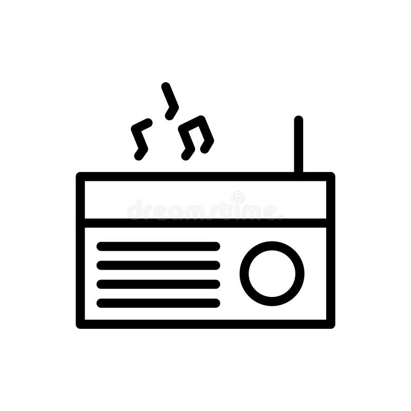 Simple of vector line icons. Pixel Perfect radio vector illustration.