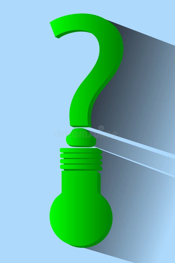 Simple vector, Question Mark and Lamp stock illustration