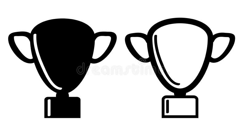 Simple vector set 2 icon trophy stock illustration