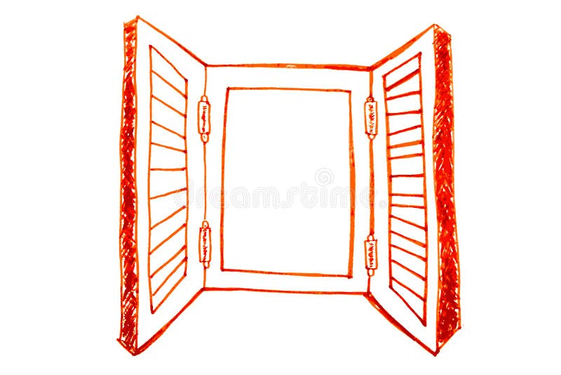 Simple vector, vintage blue window vector illustration