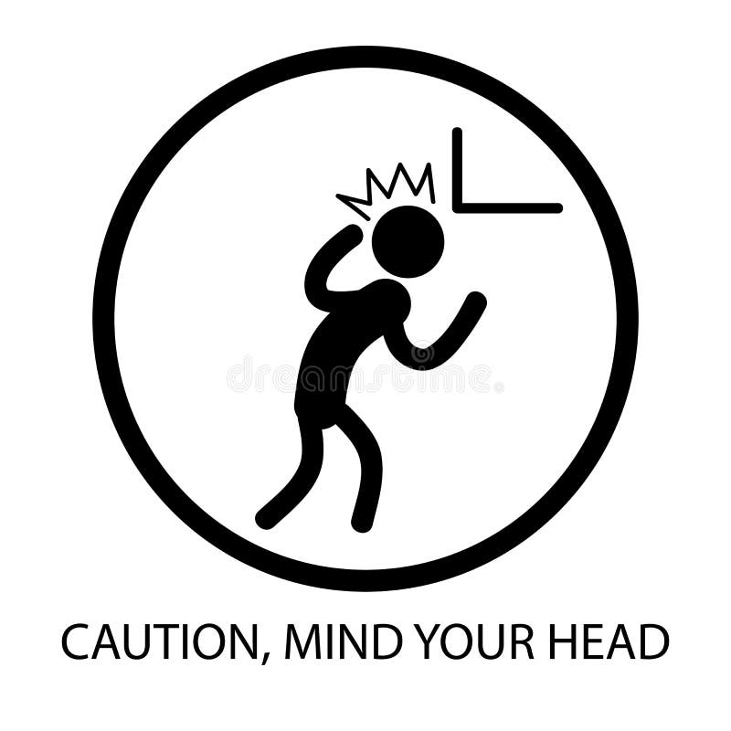 Simple vector Warning Sign, Mind Your Head royalty free illustration