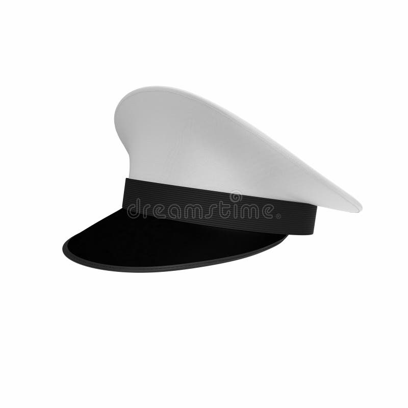Simple Vintage Navy Hat, Isolated On White. 3D Illustration Stock Image