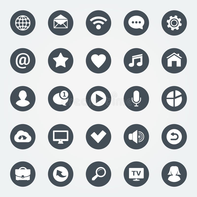 Simple web icons set. Universal web icon to use in web and mobile apps. vector illustration Simple web icons set. Universal web icon to use in web and mobile apps. vector illustration