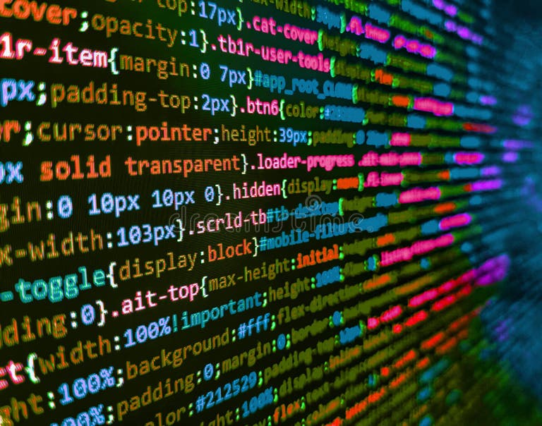 Simple Website HTML Code with Colourful Tags in Browser View on Dark ...