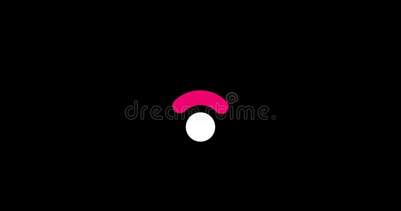 Simple Wi-fi icon animated on black background. Loop animation of Wi-Fi icon. Wireless internet access symbol