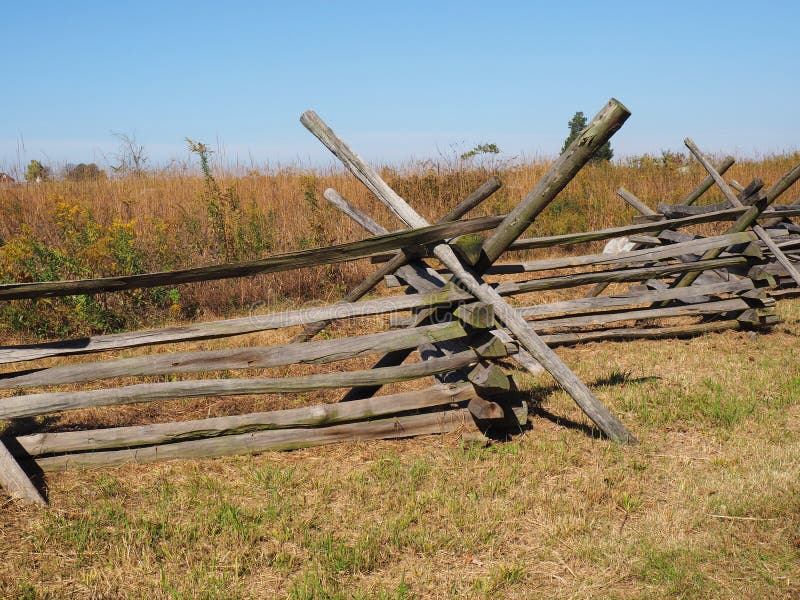 Simple wood fence in Gettysburg royalty free stock images