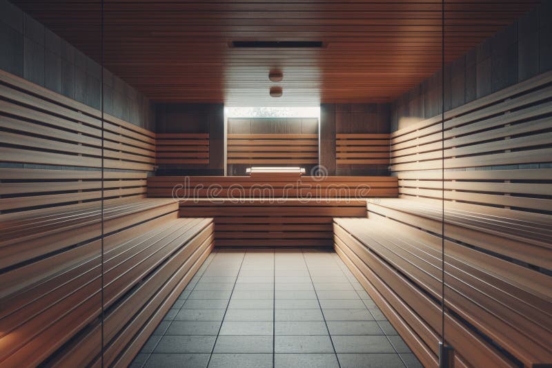 Simple wooden benches placed in a room royalty free stock photos