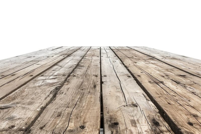 A simple wooden floor with a clear white sky background. Suitable for various design projects royalty free stock image