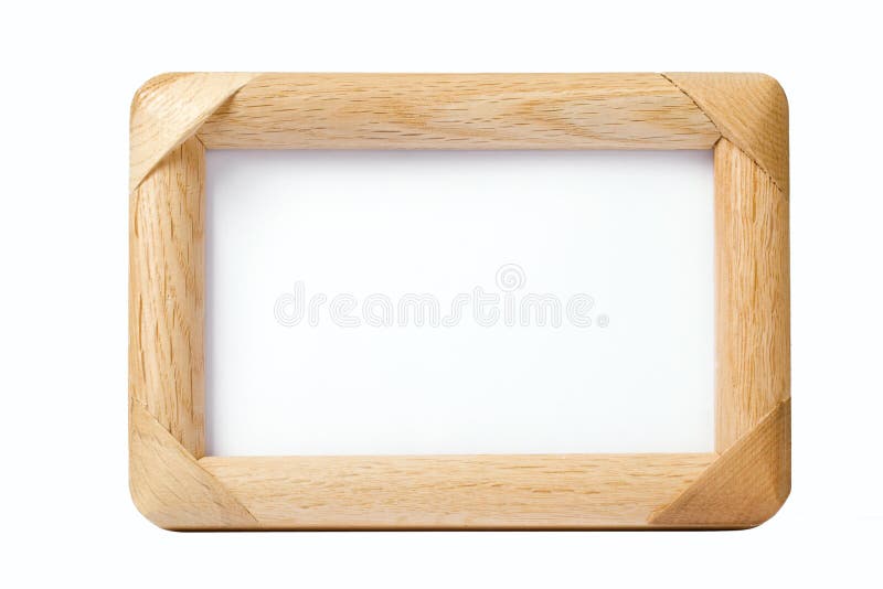 Simple wooden photo frame stock photos