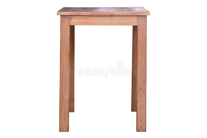 Simple wooden table isolated on white background stock images