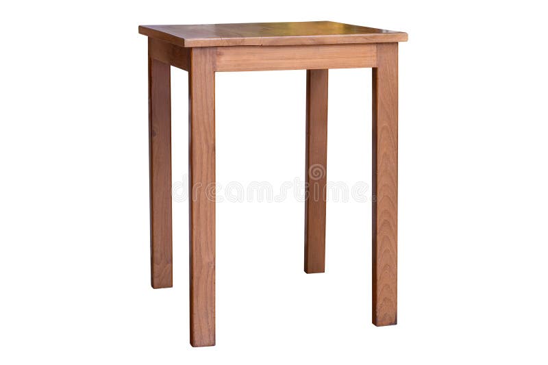 Simple wooden table isolated on white background royalty free stock photo