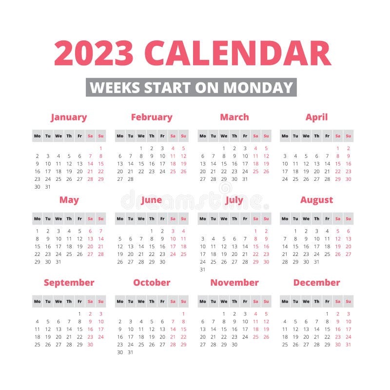 2023 Calendar Vector 2023 Calendar