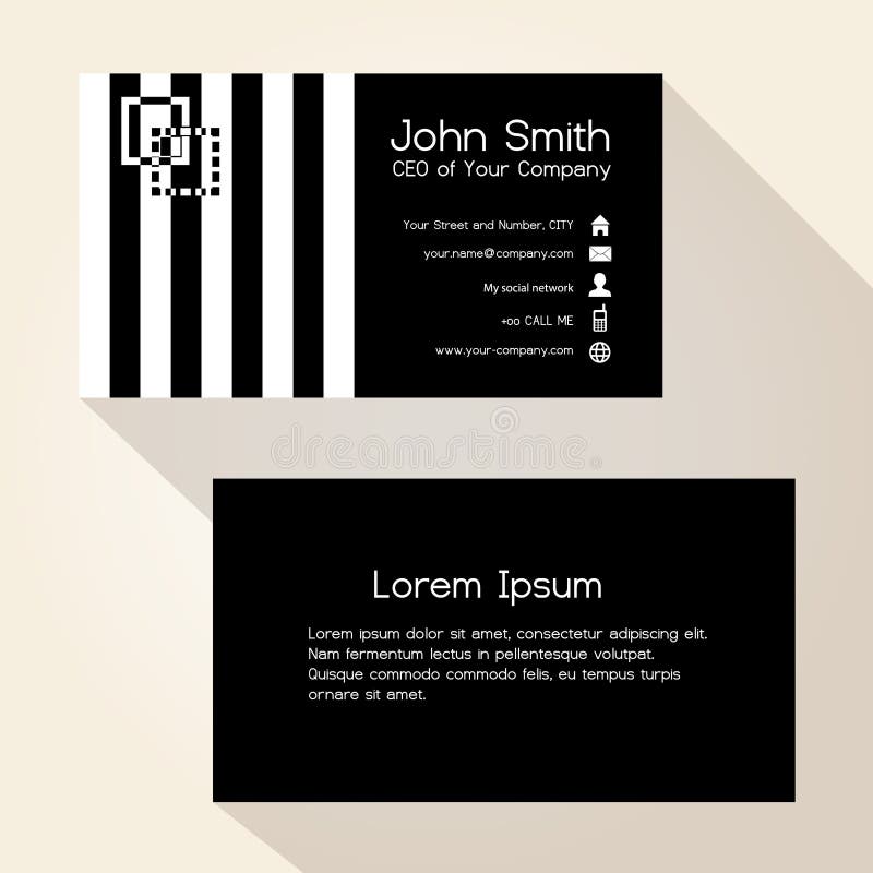 Simple zebra stripes black business card design royalty free illustration Simple zebra stripes black business card design royalty free illustration