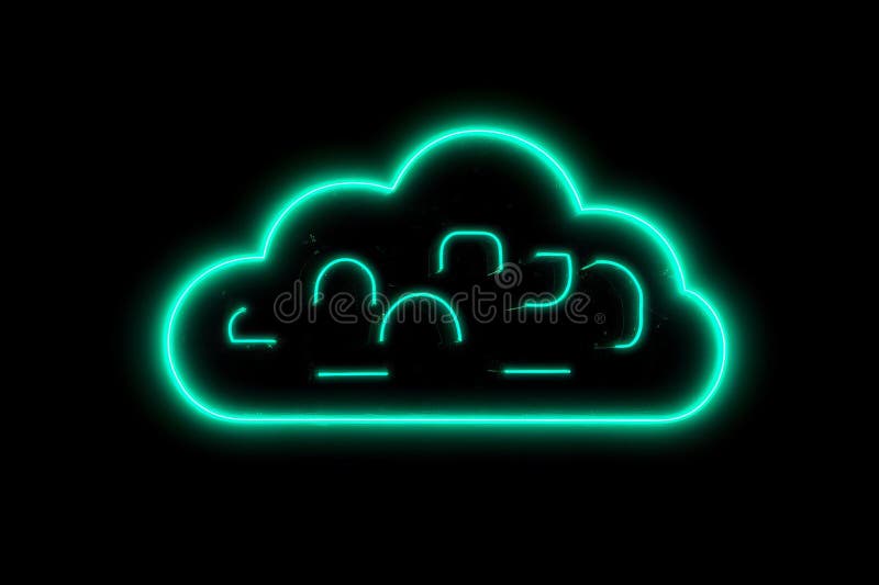 Simplicity and Futuristic Elegance: Neon Cloud Computing Ico Stock