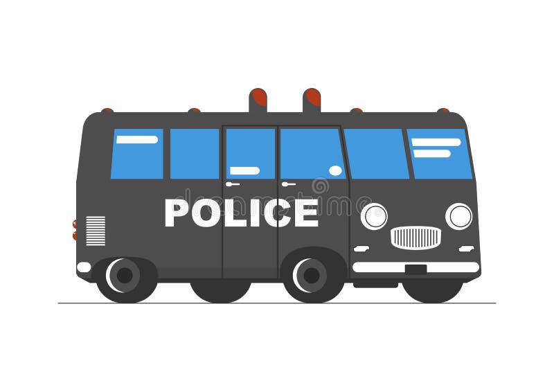 Simplified Cartoon Police Car. Stock Vector - Illustration of service