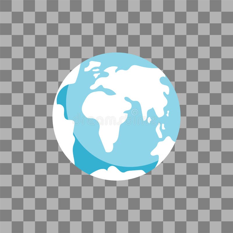 Simplified Earth globe, vector web icon on transparent background stock illustration Simplified Earth globe, vector web icon on transparent background stock illustration