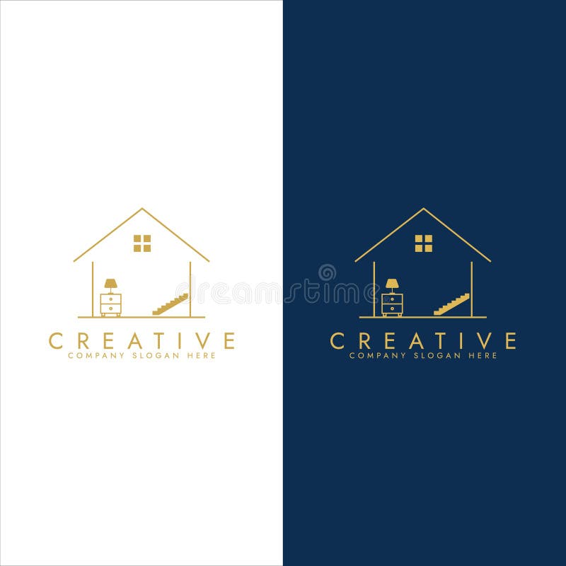 Simplistic Exterior of a House, House Framework Logo Stock Illustration