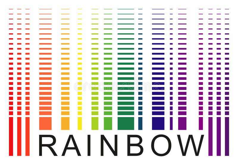 Simuli l'parola-arcobaleno del codice a barre, pendenza discreta isolato su bianco illustrazione di stock Simuli l'parola-arcobaleno del codice a barre, pendenza discreta isolato su bianco illustrazione di stock
