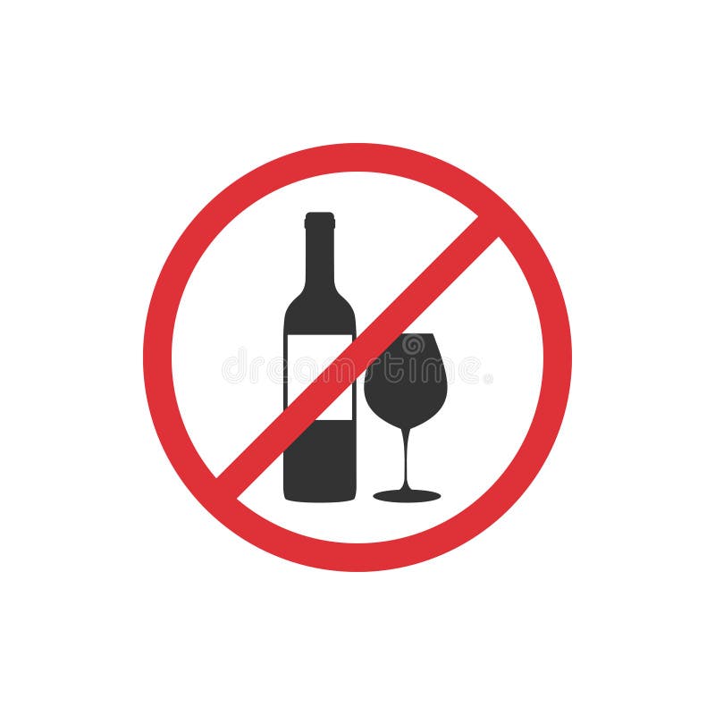 Sin icono de alcohol en un diseño plano. ilustración vectorial