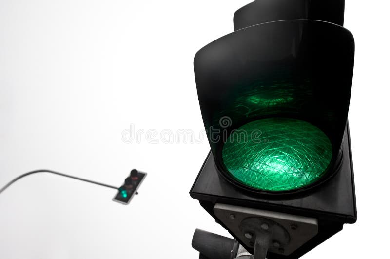 Semáforos verdes imagens de stock