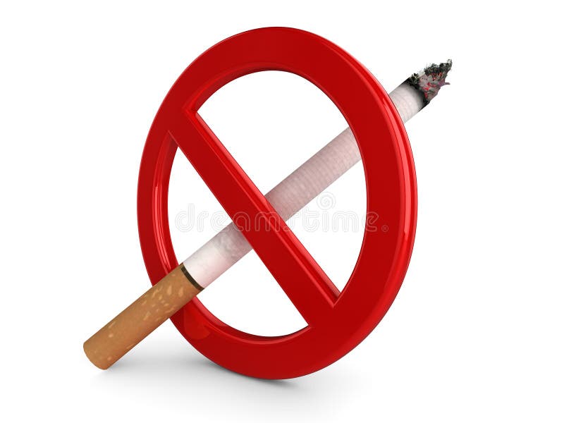 High quality, realistic 3d illustration of a 'No Smoking' sign. High quality, realistic 3d illustration of a 'No Smoking' sign.