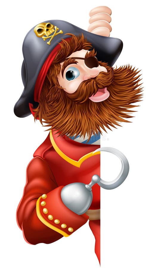 Sinal amigável do pirata dos desenhos animados ilustração royalty free Sinal amigável do pirata dos desenhos animados ilustração royalty free