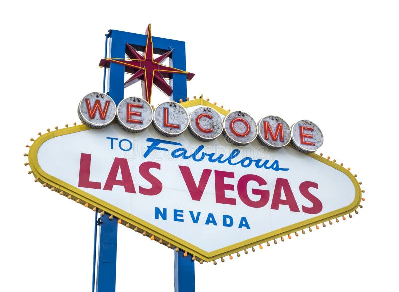 Las Vegas bem-vindo sinal diamante isolado com Clipping Path fotos