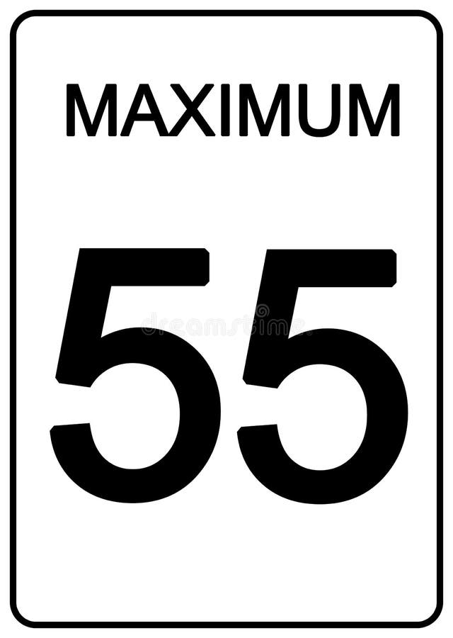 55 km speed limit road sign. 55 km speed limit road sign.