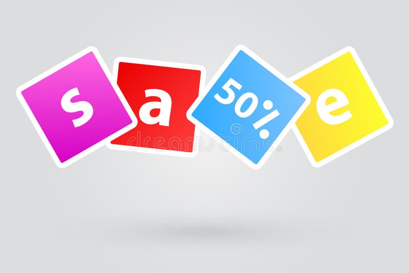 Sinal da venda um disconto relativo à promoção de cinqüênta por cento ilustração royalty free Sinal da venda um disconto relativo à promoção de cinqüênta por cento ilustração royalty free