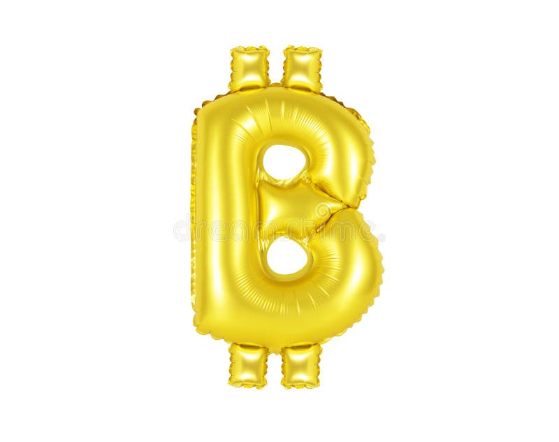 Sinal de Bitcoin, cor do ouro foto de stock Sinal de Bitcoin, cor do ouro foto de stock