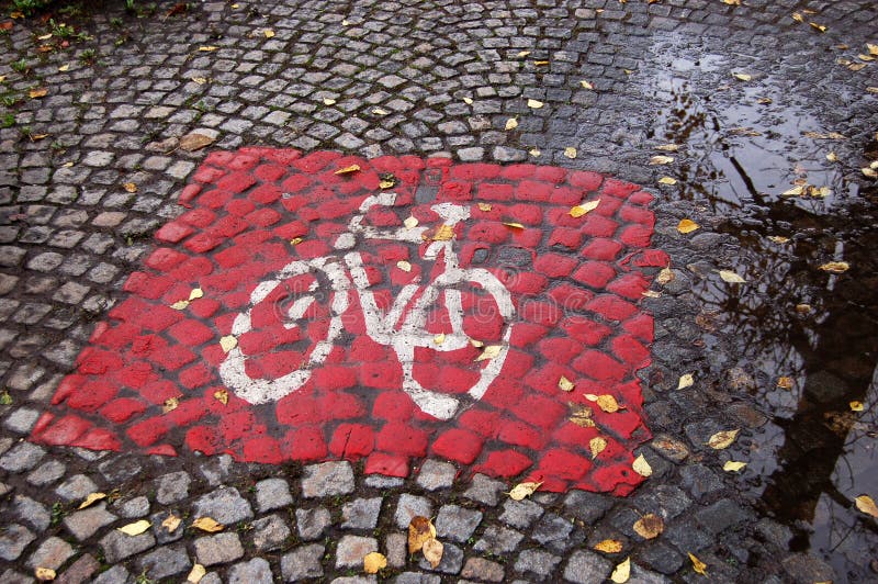 Sinal de trânsito para bicicletas imagens de stock