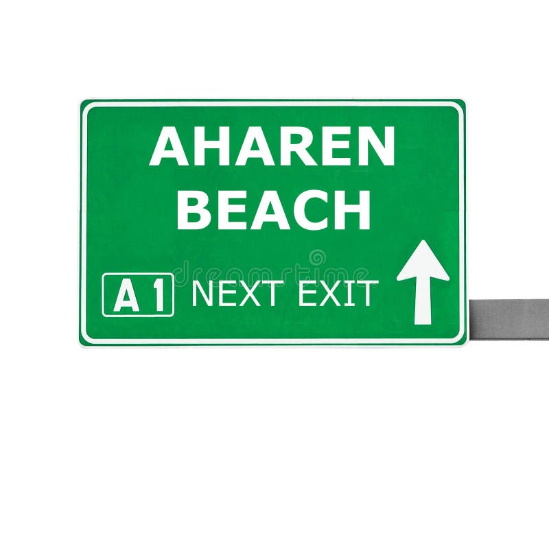 Sinal de estrada da PRAIA de AHAREN isolado no branco ilustração royalty free Sinal de estrada da PRAIA de AHAREN isolado no branco ilustração royalty free