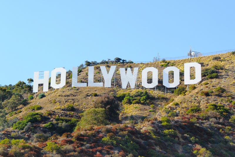 Sinal De Hollywood; Marco Mundialmente Famoso Imagem de Stock