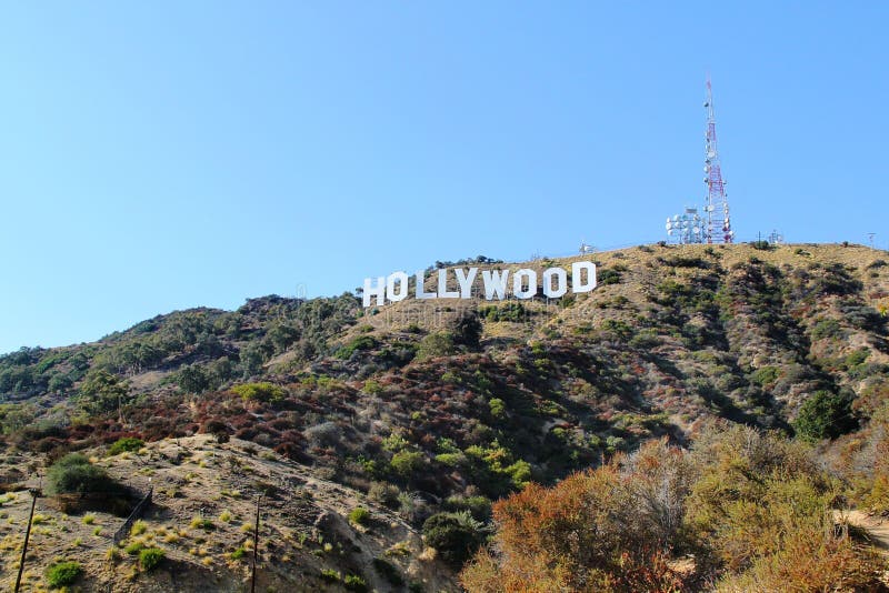 O Mundialmente Famoso Marco De Hollywood Sign. Uma Visão Do Sinal