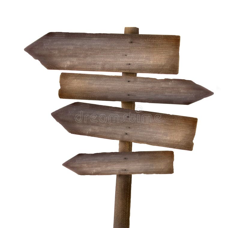 Sinal de madeira contra um fundo branco foto de stock royalty free