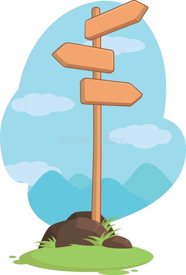 Sinal de madeira do Guidepost da montanha ilustração royalty free Sinal de madeira do Guidepost da montanha ilustração royalty free