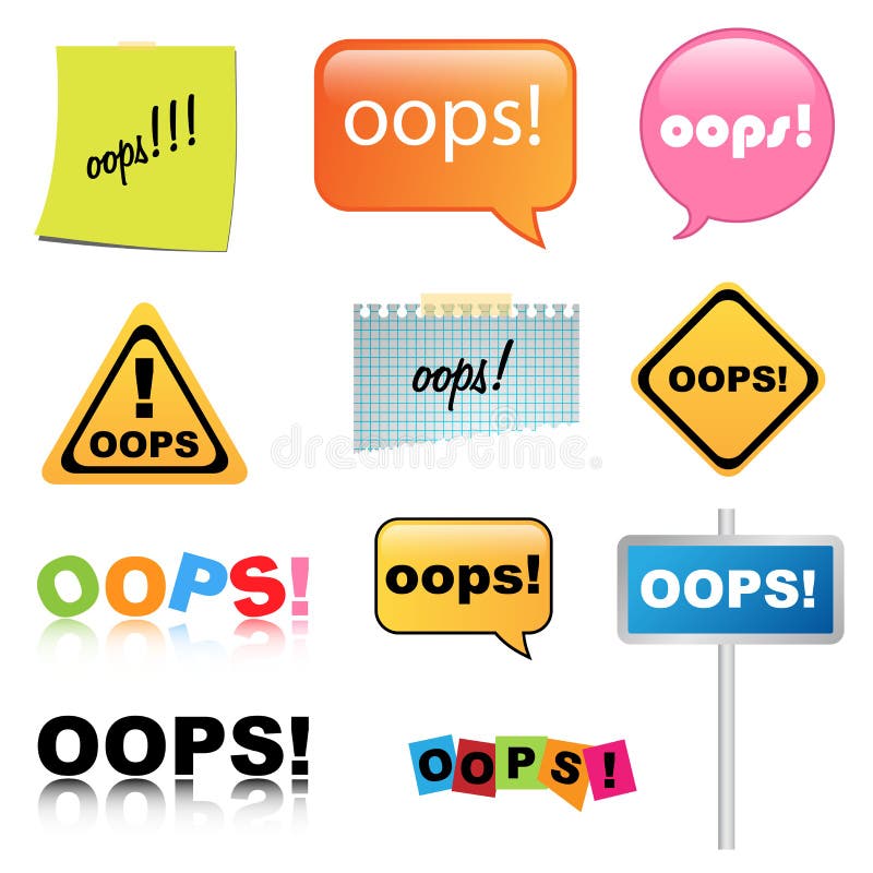 Sinal de Oops ilustração do vetor Sinal de Oops ilustração do vetor
