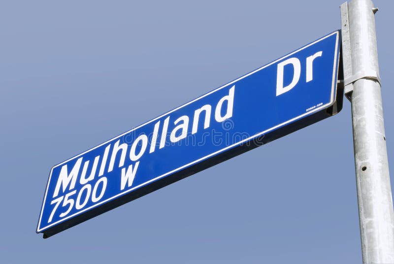 Sinal de rua da movimentação de Mulholland imagem de stock Sinal de rua da movimentação de Mulholland imagem de stock