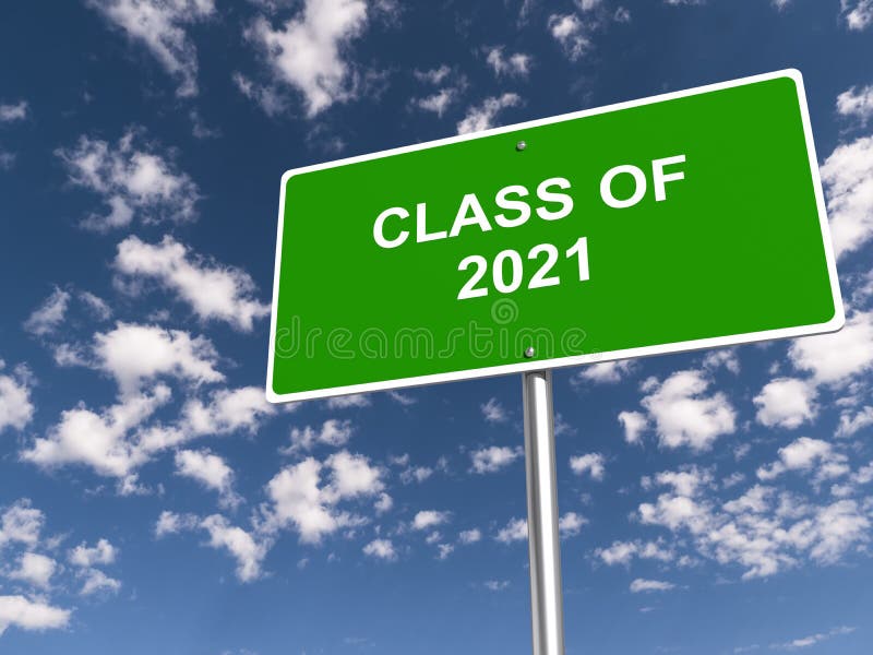 Sinal de trânsito da turma de 2021 ilustração stock