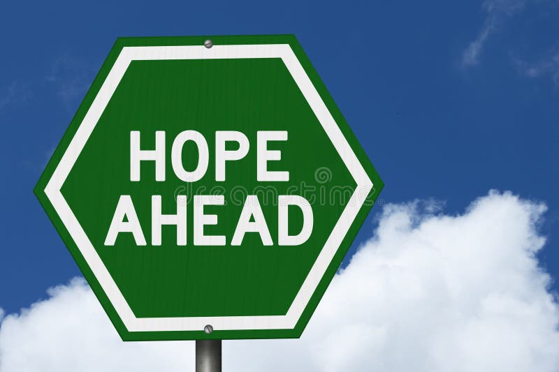 Sinal de trânsito verde Esperança imagens de stock