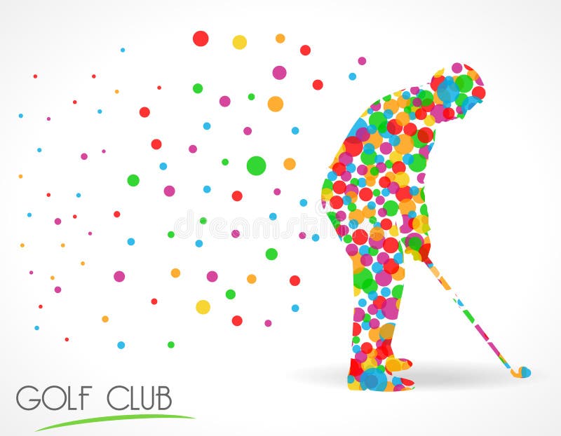 Sinal do clube de golfe, conceito do competiam de clube do golfe, gráfico liso do estilo do círculo de cor ilustração royalty free Sinal do clube de golfe, conceito do competiam de clube do golfe, gráfico liso do estilo do círculo de cor ilustração royalty free