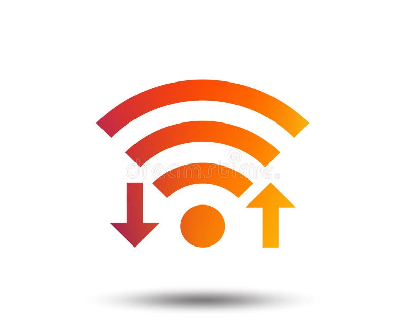 Sinal do sinal de Wifi Transferência de arquivo pela rede de Wi-Fi, símbolo da transferência ilustração do vetor Sinal do sinal de Wifi Transferência de arquivo pela rede de Wi-Fi, símbolo da transferência ilustração do vetor