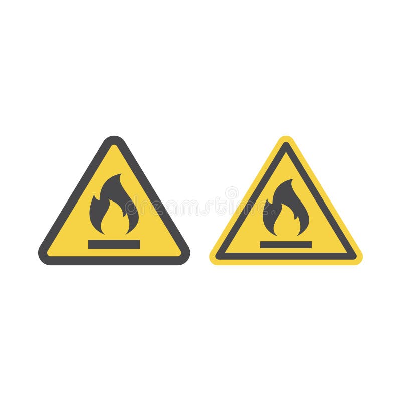 ícone De Sinais De Aviso De Fogo Amarelo Triângulo PNG , ícones De