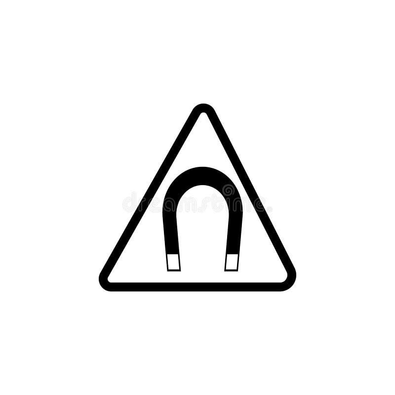 Sinal do perigo do ícone do magnetismo Elemento do aviso para apps móveis do conceito e da Web Ícone para o projeto do Web site e ilustração royalty free Sinal do perigo do ícone do magnetismo Elemento do aviso para apps móveis do conceito e da Web Ícone para o projeto do Web site e ilustração royalty free