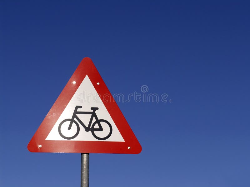 Sinal dos ciclistas adiante imagens de stock Sinal dos ciclistas adiante imagens de stock