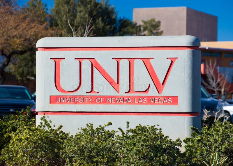 Sinal e logotipo do terreno na universidade de Nevada foto de stock royalty free Sinal e logotipo do terreno na universidade de Nevada foto de stock royalty free