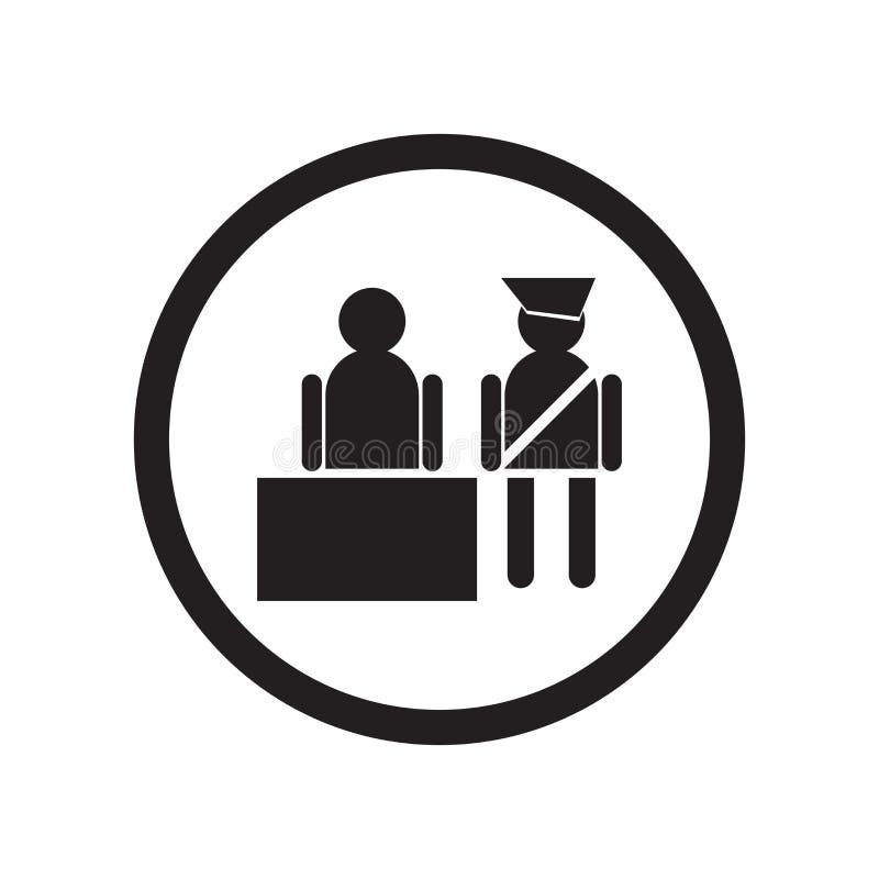 Sinal e símbolo do vetor do ícone de Inmigration Check Point isolados no fundo branco, conceito do logotipo de Inmigration Check ilustração royalty free Sinal e símbolo do vetor do ícone de Inmigration Check Point isolados no fundo branco, conceito do logotipo de Inmigration Check ilustração royalty free