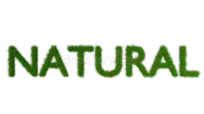 Sinal inglês da NATUREZA feito da grama verde no fundo branco ilustração royalty free Sinal inglês da NATUREZA feito da grama verde no fundo branco ilustração royalty free
