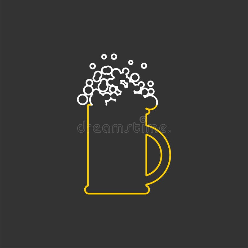 Sinal linear da caneca de cerveja isolado Ilustração do vetor ilustração royalty free Sinal linear da caneca de cerveja isolado Ilustração do vetor ilustração royalty free