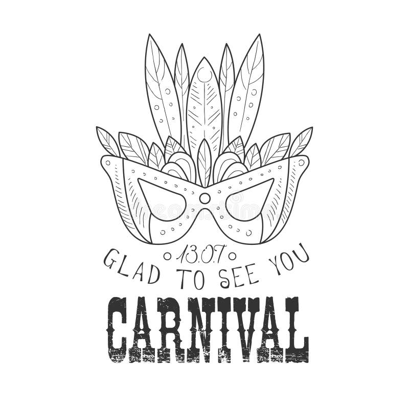 Sinal monocromático tirado mão de Mardi Gras Carnival Vintage Promotion com máscara no estilo do esboço do lápis com texto caligr ilustração do vetor Sinal monocromático tirado mão de Mardi Gras Carnival Vintage Promotion com máscara no estilo do esboço do lápis com texto caligr ilustração do vetor